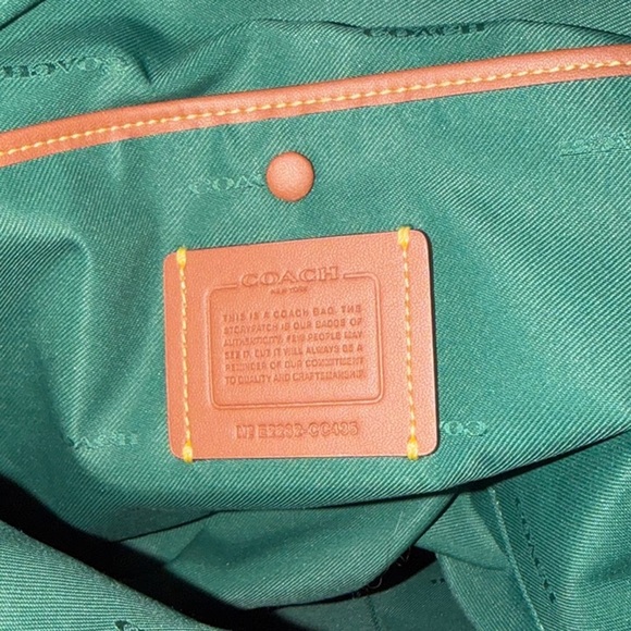 ‼️ Coach Cary Soft Pebble Green Leather Shoulder Bag - Picture 7 of 12